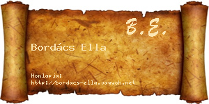 Bordács Ella névjegykártya